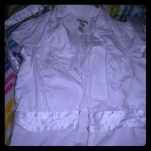 White 100% Linen Cap Sleeve Dress Jacket